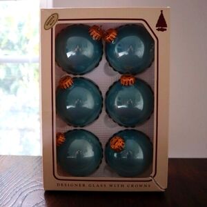 Vintage Christmas by Krebs Set of 6 Glass Christmas Ornaments